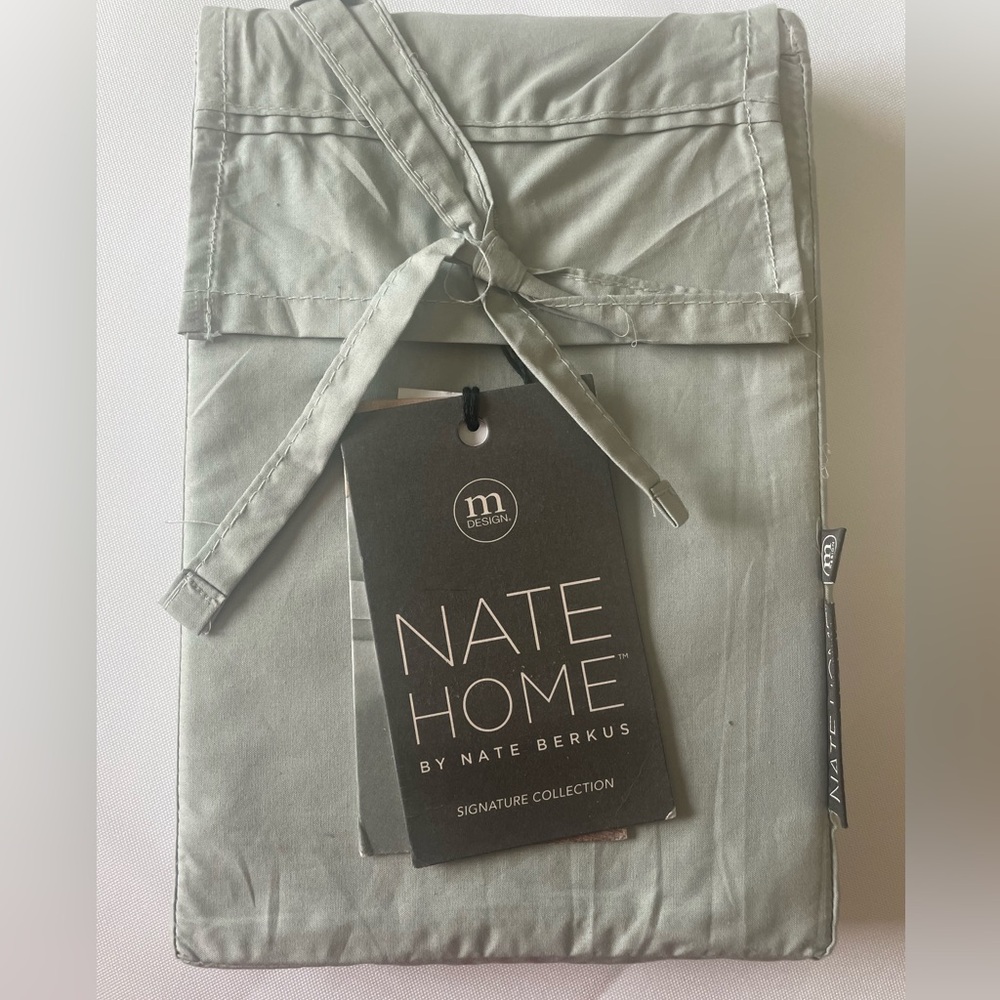 Nate Home by Nate Berkus 400TC Percale Cotton King Pillow Case Set Limestone - Picture 4 of 5